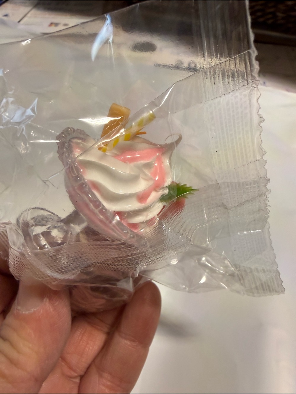 Pink & White Mini Dessert Charm Keychain